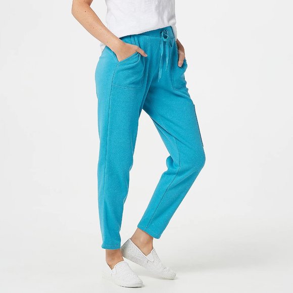 Cuddl Duds Pants - Women's Plush Regular Length Slim Pant - Cerulean Blue